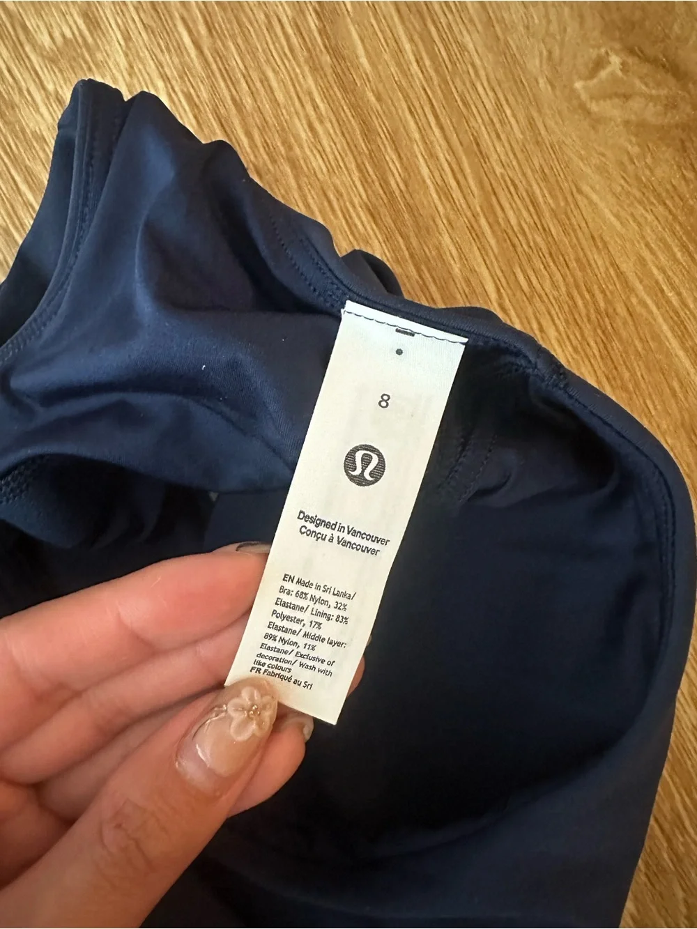 lululemon athletica Navy Workout Crop Top size 8